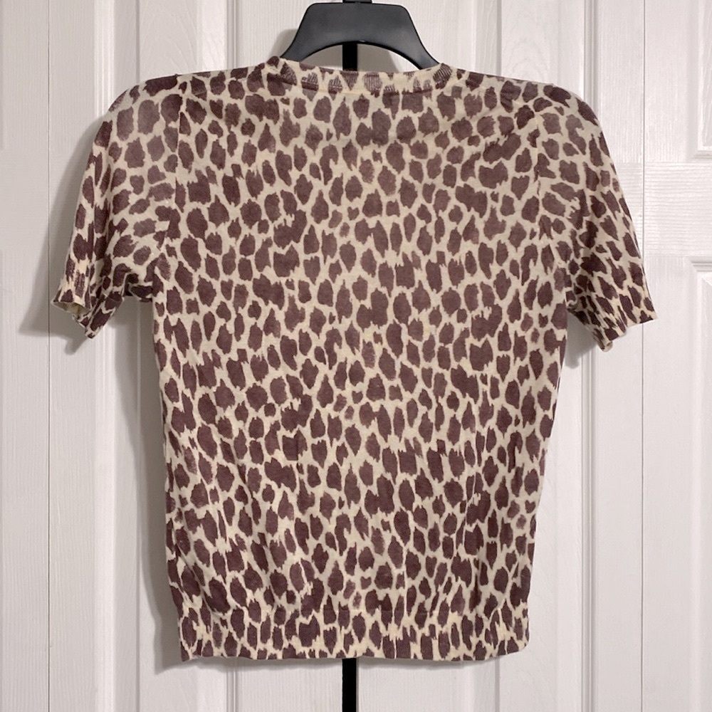 CUTE J Crew animal print knit silk blend lightweight top sweater shirt SMALL - Picture 7 of 13